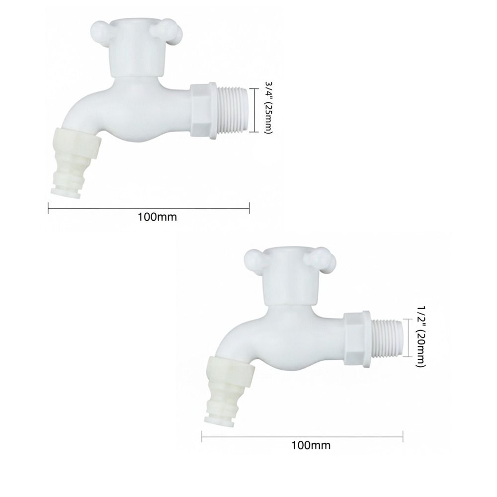 Plastic Washing Machine Tap 1/2" 3/4' Leak-Proof Hose Connector Single Tap Quick Connect Water Faucet Outdoor Balcony Use