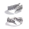 Vintage Angel Bat Wing Demon Eye Hip Hop Adjustable Couples Rings for Men Women Retro Silver Jewelry Party Daily