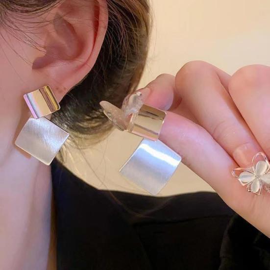 1 Pair Women Earrings Geometric Design Sparkling Lightweight Drop Earrings Jewelry Gift Party Date Daily Wear
