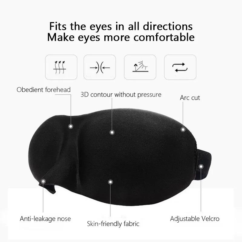 3D Contoured Sleep Mask 100% Blackout Ultra Soft Padded Eye Shades For Deep Sleeping Night Travel Men Women