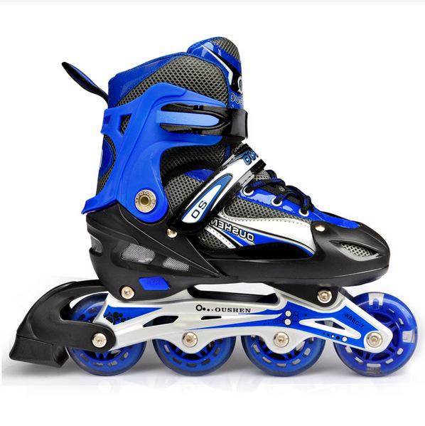 Schwarze Inline-Skates für Erwachsene für Anfänger und Schüler