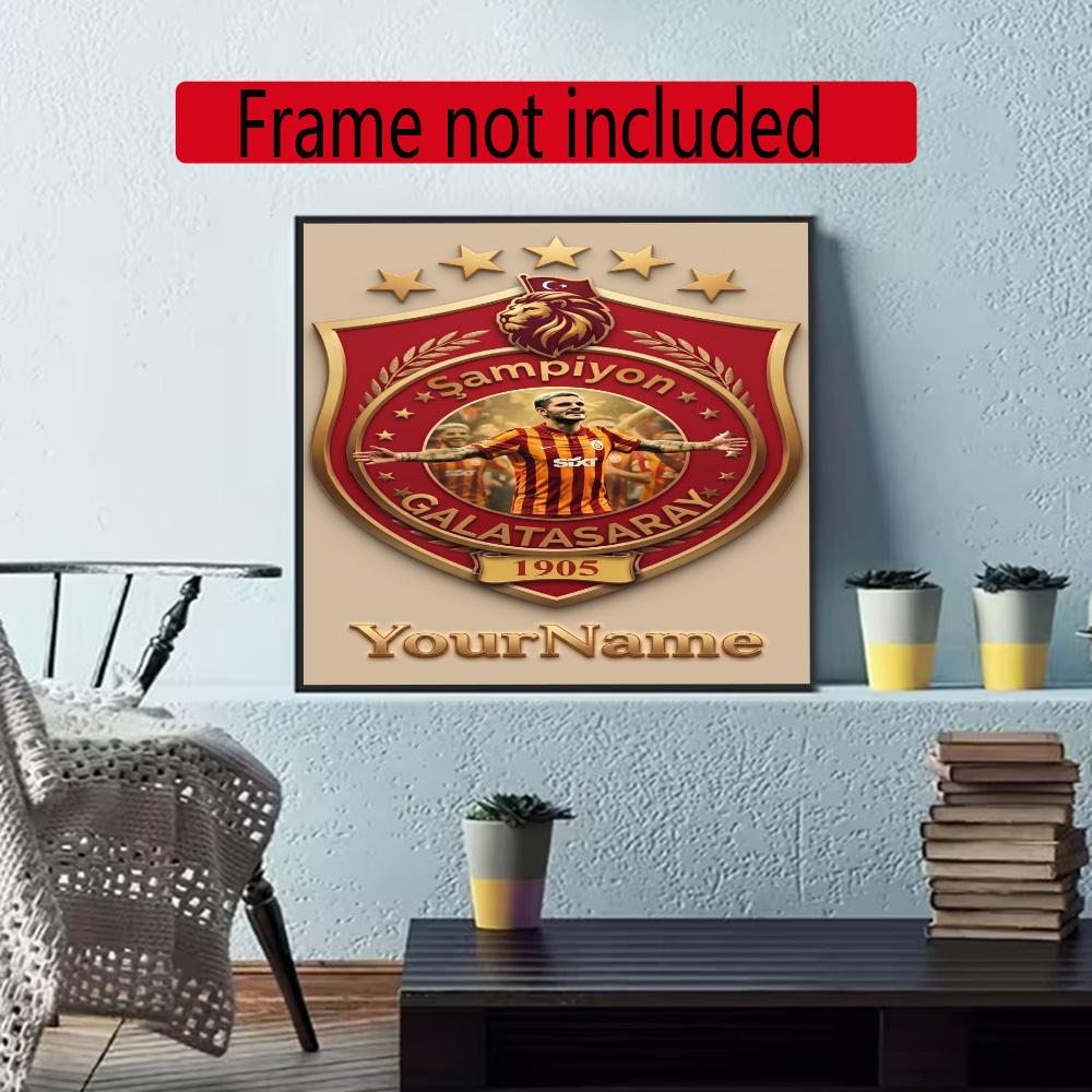Galatasaray Customize Your Name Diamond Painting Round Diamond Diy Frameless Holiday Artwork Suitable For Home Office Wall Decoration