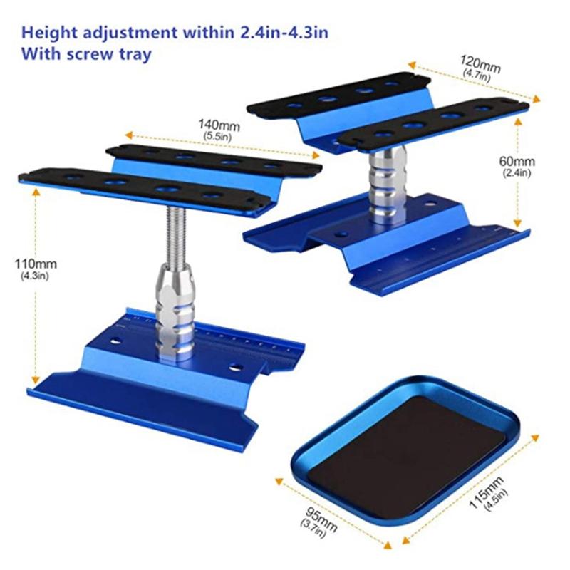 A20F-RC Car Work Stand Repair Workstation 360 Degree Rotation Lift Lowerw/Screw Tray For 1/10 1/8 TRX-4 SCX10 D90