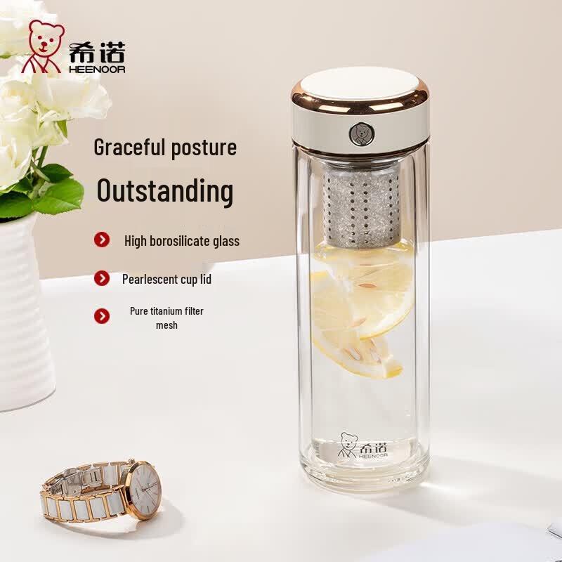 Heenoor Double-Layer Glass Tea Infuser Bottle