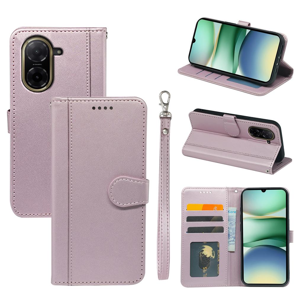 For Xiaomi Redmi A5 4G (171.7mm)/Poco C71 4G Wallet Case Magnetic Snap Leather Phone Cover with Strap
