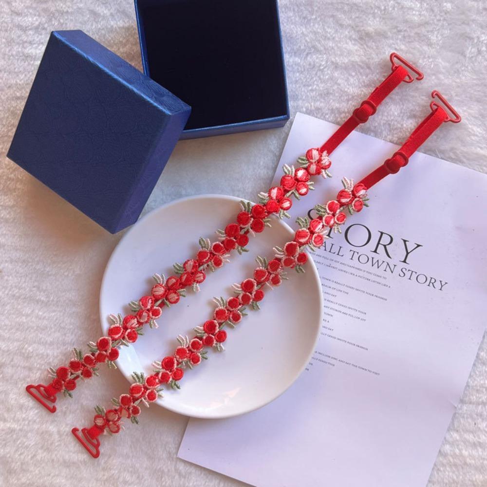 Elastic Floral Bra Straps Removable Lingerie Strap Belt Soft Shoulder Straps  Wedding Party Dress
