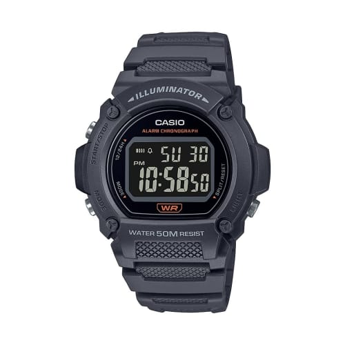 

Кварцевые фитнес-часы Casio с полимерным ремешком, серые, 25.5 (модель: W-219H-8BVCF)