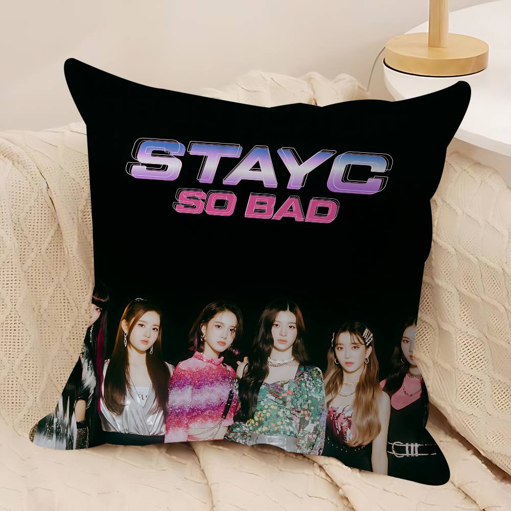 Kpop S-STAYC Cushion Cover Pillowcase Upholstery Sofa Throw Pillow Home Decor Pillowcas