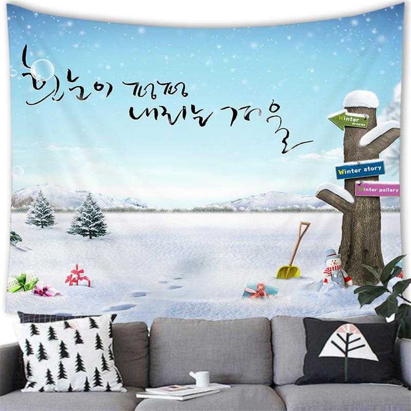 Merry Christmas Cartoon Snowman Cross Border Tapestry Wall Hanging