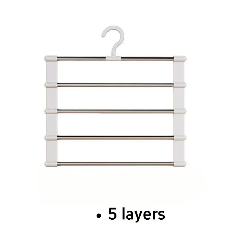 Stainless Steel Hanging Pants Rack Multi-layer Seamless Storage Pants Rack Multifunctional Folding Pants Rack Clothes Storage