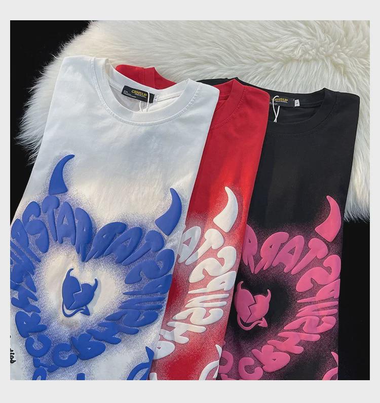 Dámské Retro tričko s potiskem ďábla, krátký rukáv - Vintage Cool letní styl