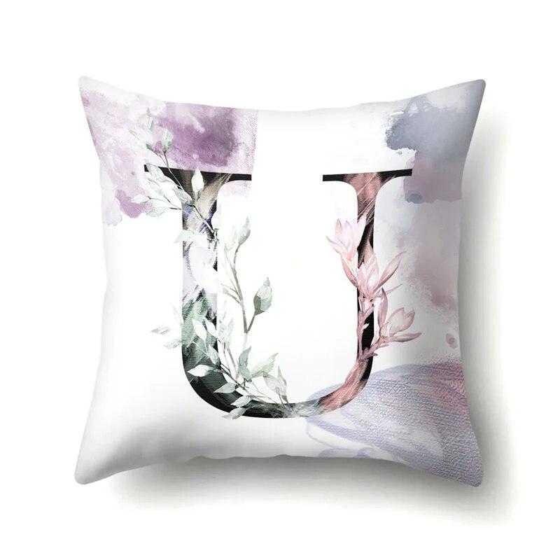 Home Bedroom Sofa Car Decorative Pillowcase Floral Letter  Plant Tree  Cushion Cover