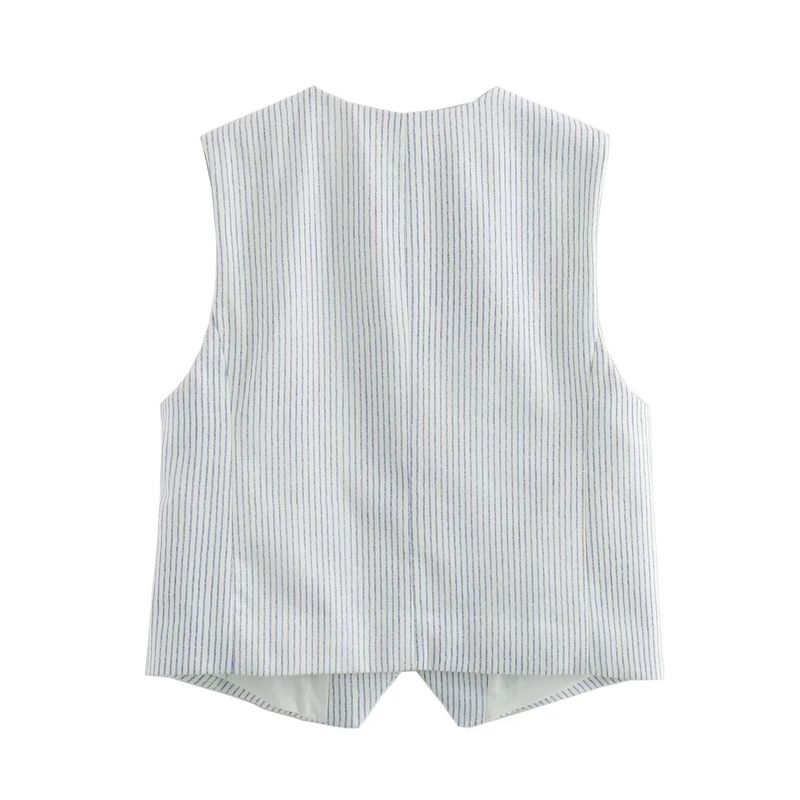 Jnleaog Summer New Arrival Women's Clothing Fashion Style French Style Fashion All-Match Commute Style Casual Stripes Vest