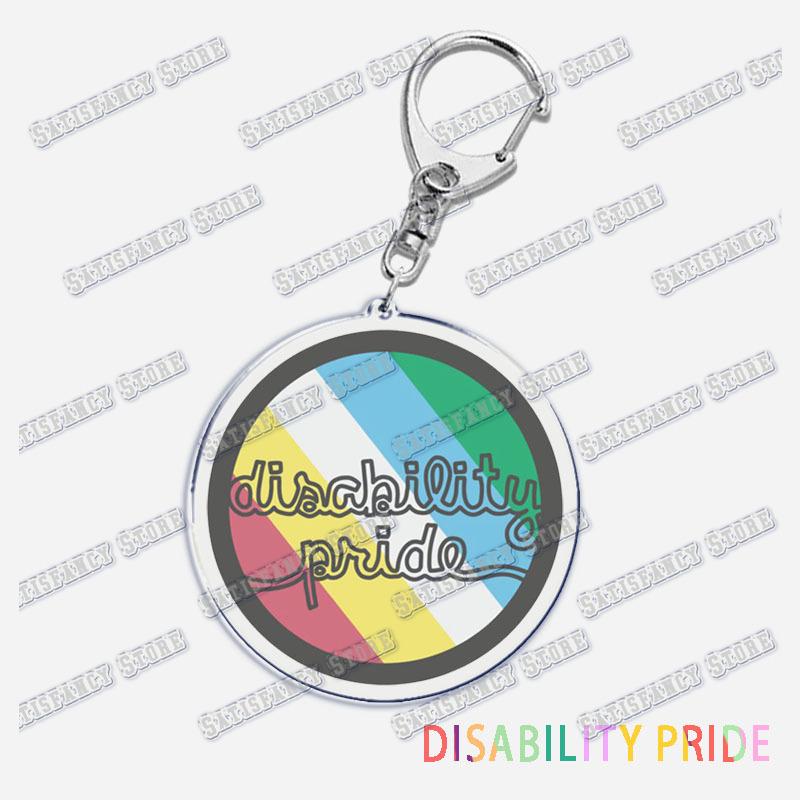 Disability Pride Key Chain Keychains Ring for Accessories Bag Pendant Keyring Jewelry Autism Festival Support