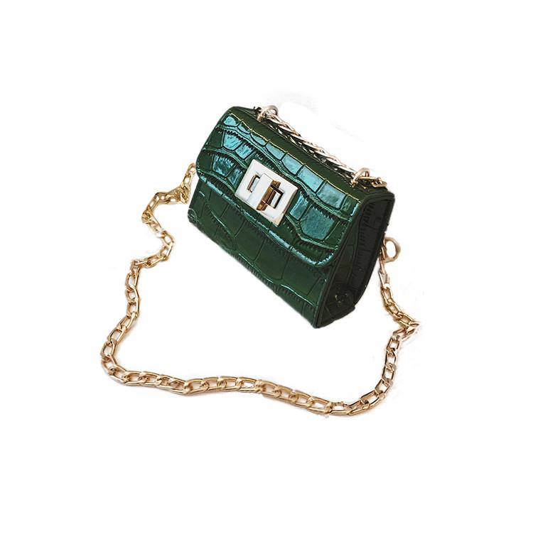 

Fashion Women Children Shoulder Bag Chain Crossbody Bag Phone Coin Bag зелёный