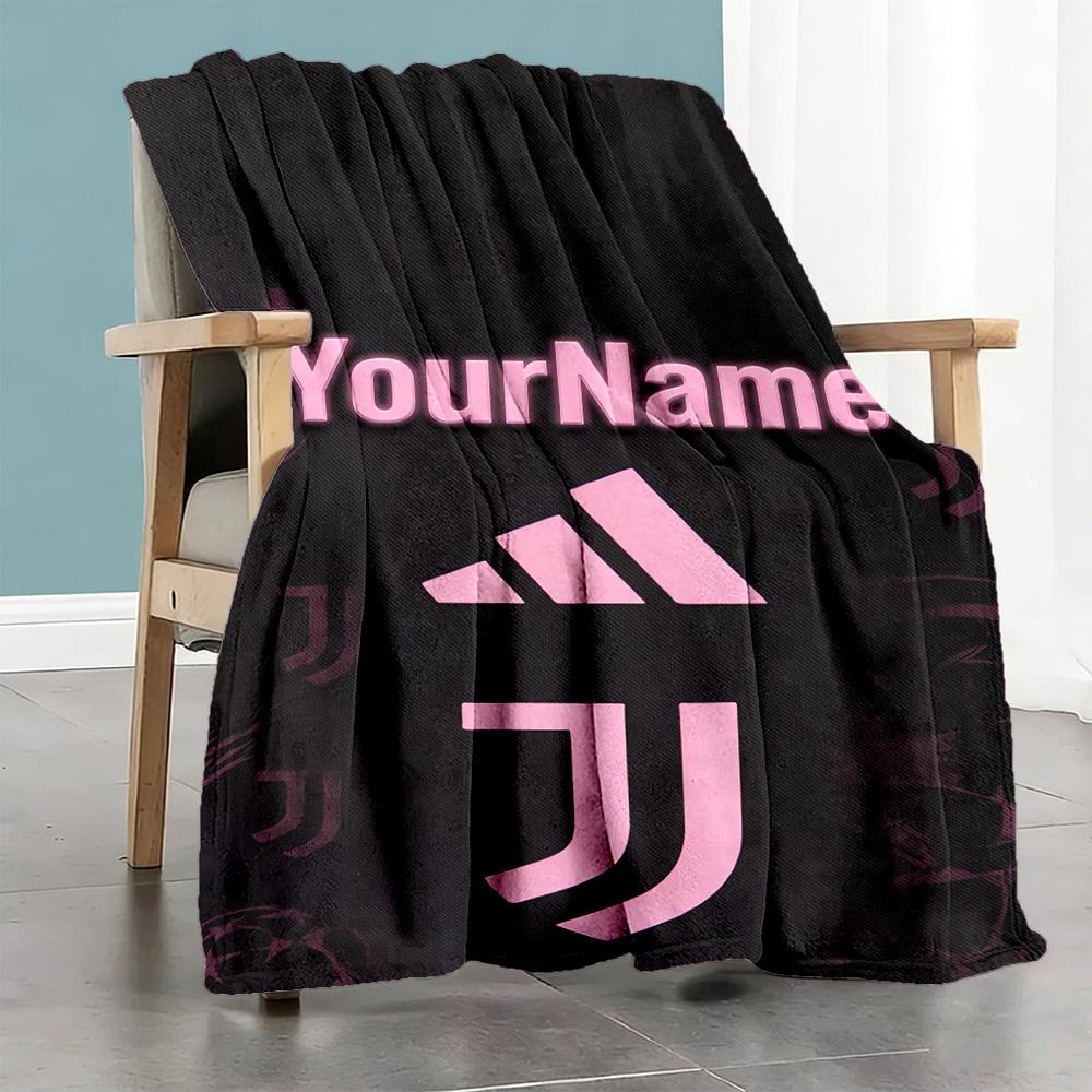 Juventus Customize Your Name Blanket Throw Customizable Blanket Warmthful Decor Versatile for Chair Home Decor Office Chair Bed