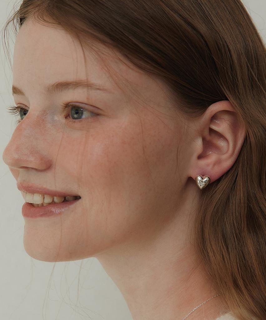 Tatiana (Silver 925) Flower Cubic Full Heart Earrings Ec3068