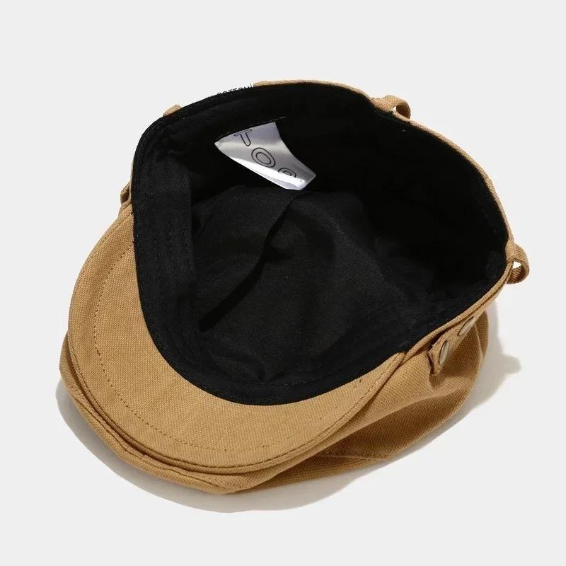 British Style Berets Hat Men Streetwear Trend Newsboy Hat for Women Flat Peaked Caps Cotton Duckbill Cap Spring Autumn Bonnet