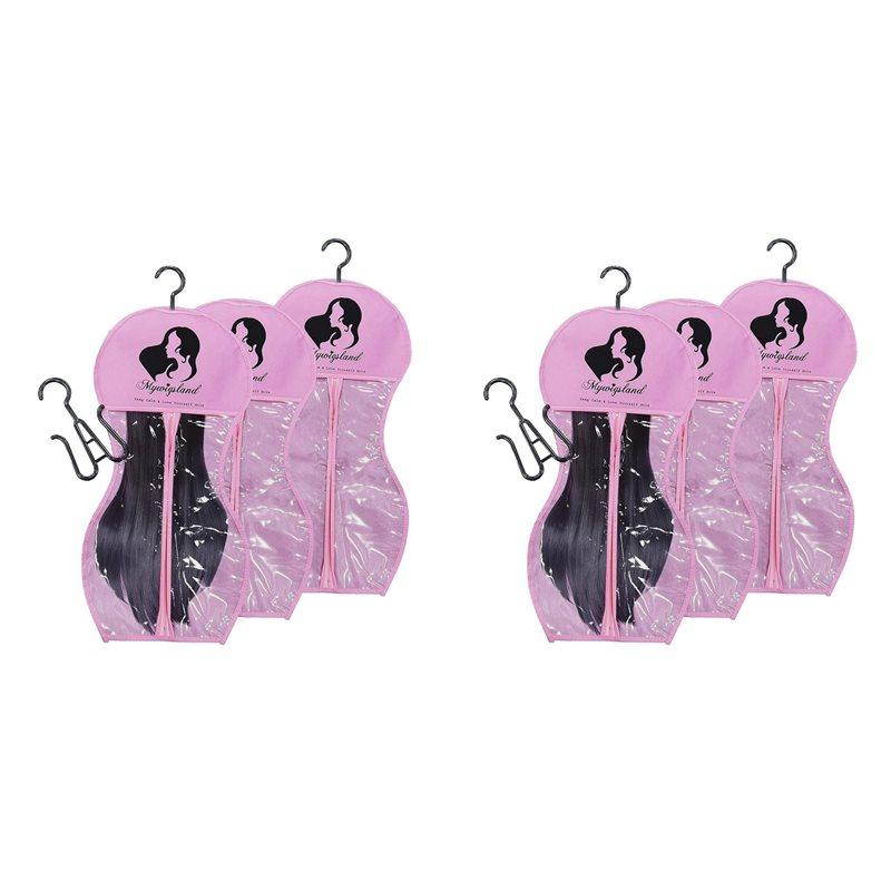 

Сумки для зберігання перук з вішалкою, Вішалка для перук для кількох перук, Сумки для зберігання перук, Сумка для зберігання перук у формі пісочного годинника, 6 шт., Рожева рожевий