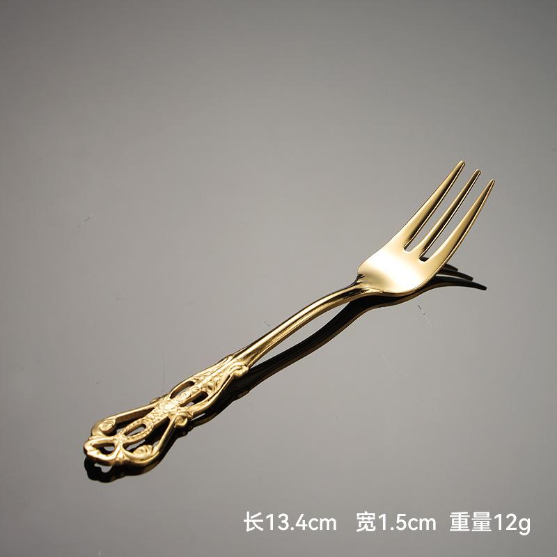 304 Stainless Steel European Hollow Court Relief Creative Dessert Cake Spoon Fork Ins Retro Souvenir