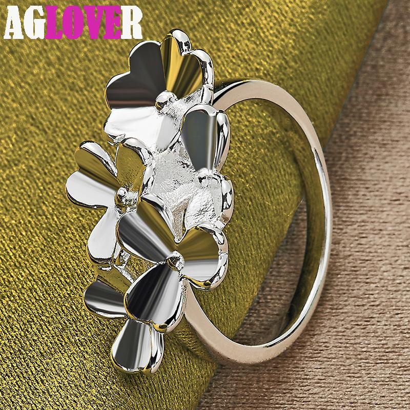 925 Sterling Silber Blumen Ring Schmuck