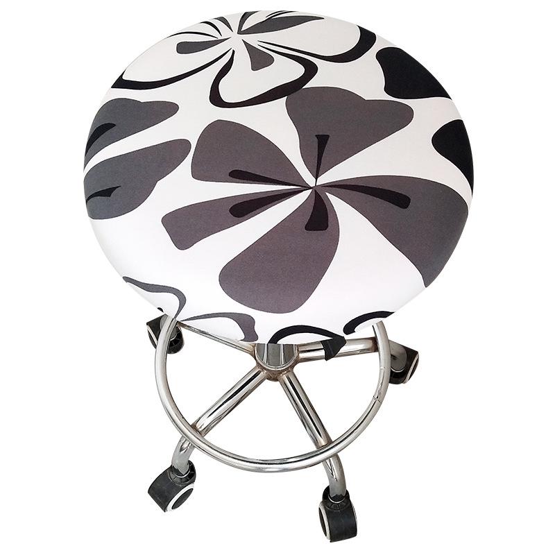 LIUXDIV Rundt Stoltrekk Barstoltrekk Elastisk Setetrekk Hjemmestol Slipcover Blomstertrykt Husholdningsartikler Rund Krakk