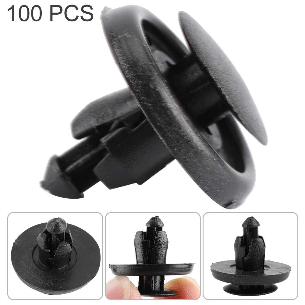 EBTOOLS Body Buckle, Push Type Hood Bumper Mud Guard Liner Fastener Retainer Clip for Toyota 90467-07166 (100Pcs)