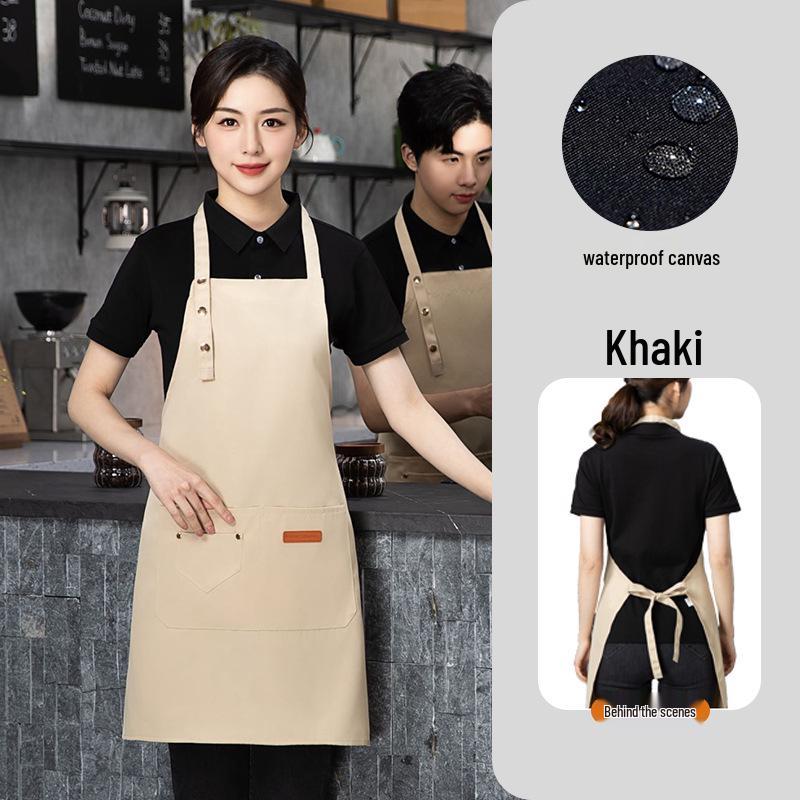 New Style Waterproof Three-Button Halter Apron with Custom Logo - Ideal for Catering, Gifts, and Advertising