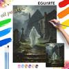 Halloween Digital Oil Painting Moonlight Cemetery Landscape Coloring Painting Hand Painting Home Decoration