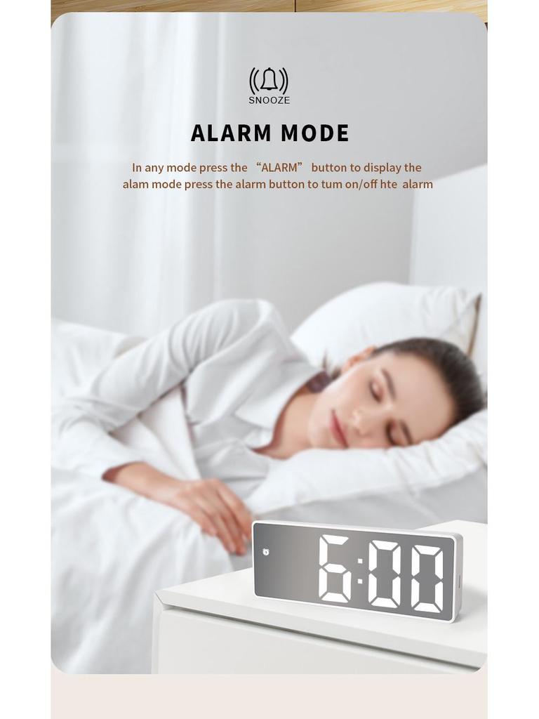 LED Digital Alarm Clock with 12/24-Hour Display