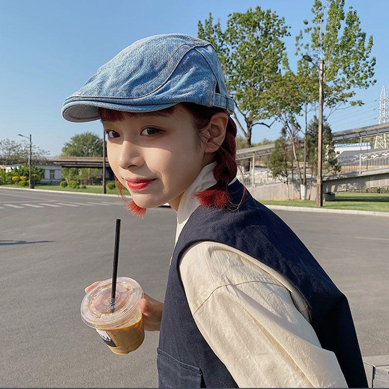 Japanese Retro Thin Section Cowboy Hat Women's Spring and Summer Literary Peaked Cap All-match Beret Korean Trend Forward Hat