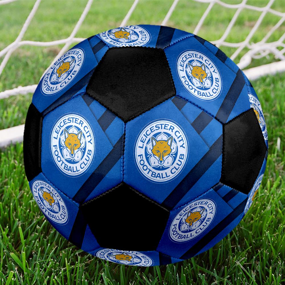 SIZE 5 Leicester City FC Soccer Ball Colorful All Ages Machine Stitched PVC Competition Ready Durable High-Bounce