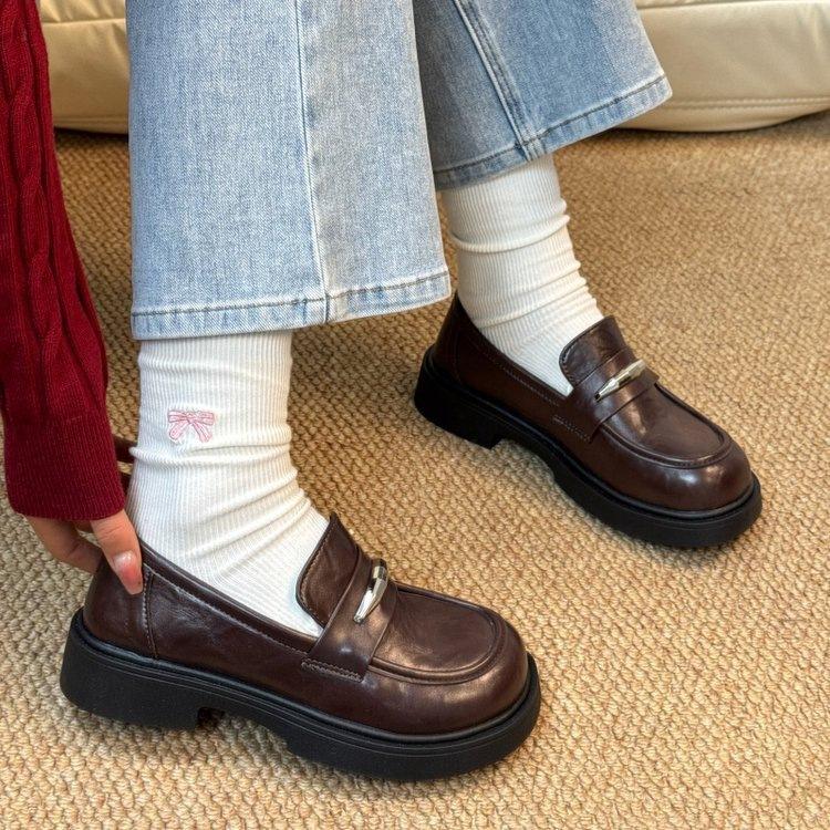 Platform Small Leather Shoes, Deep Mouth Thick Heel Single Shoes, Spring New Muffin Mary Jane