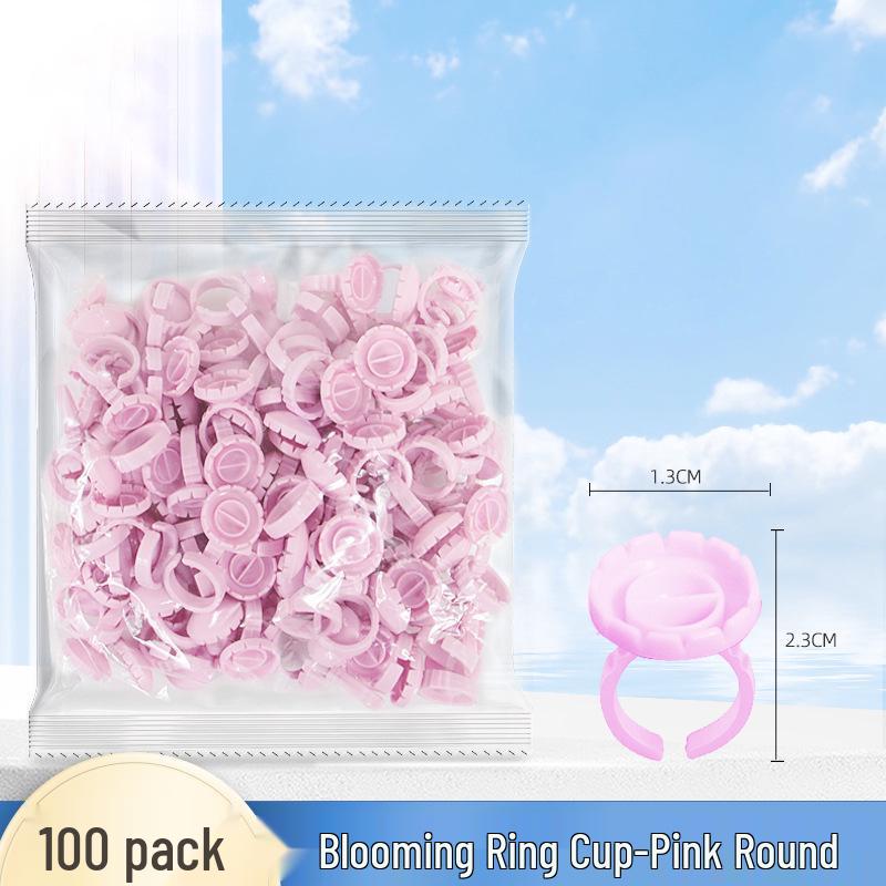 Disposable Microblading Pigment Ring Cups for Eyebrow, Eyeliner, and Eyelash Extensions - 100 Pieces