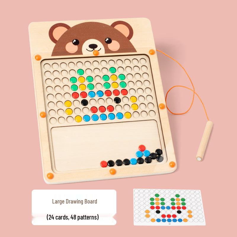 Children's Wooden Magnetic Maze Puzzle & Drawing Board - Early Education Toy with Magnetic Pen Control