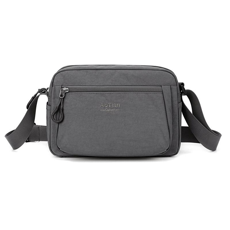 Sac bandoulière léger en nylon pour hommes femmes Sac messager décontracté à bandoulière avec poches zippées