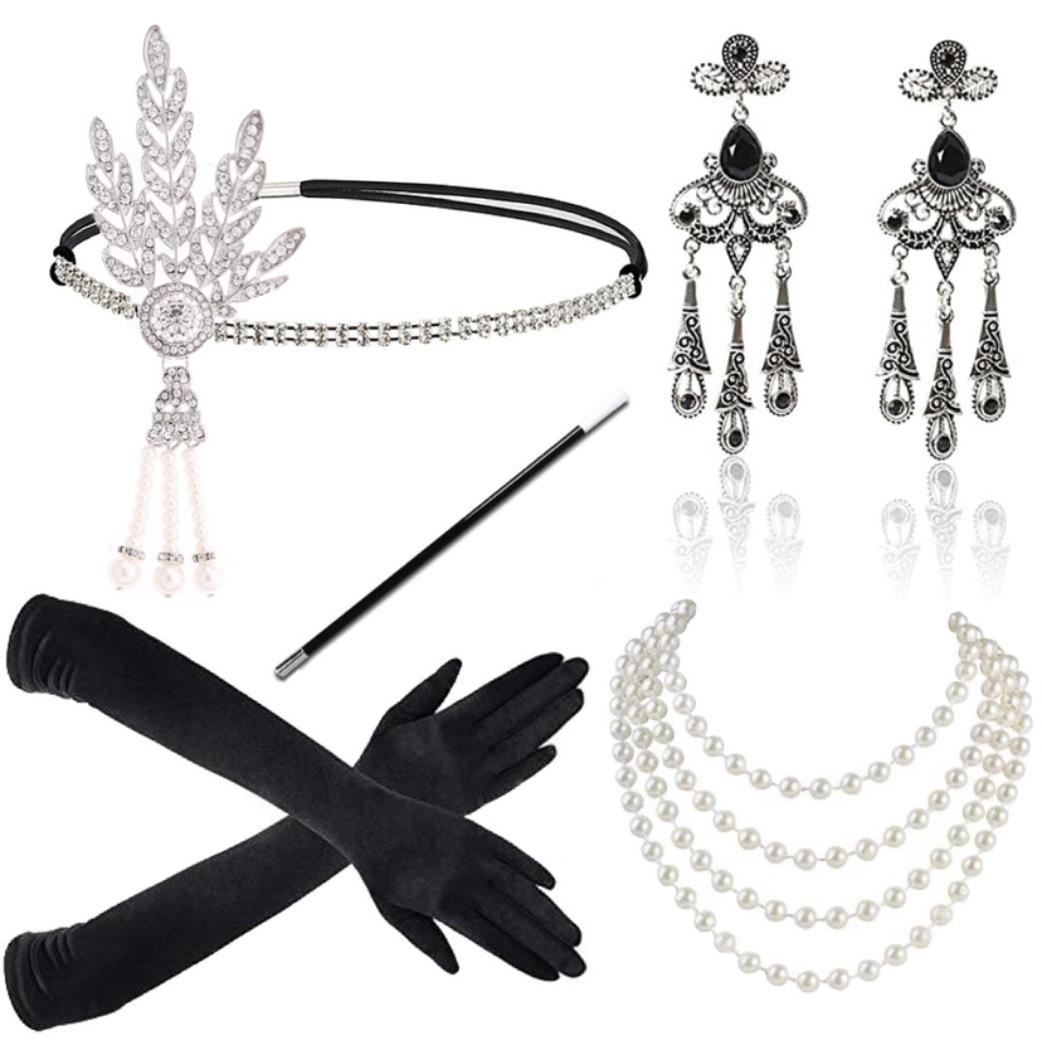 

Маскарадный головной убор Гэтсби 1920-х годов с черными перьями для женщин - Идеально подходит для европейских и американских девичников