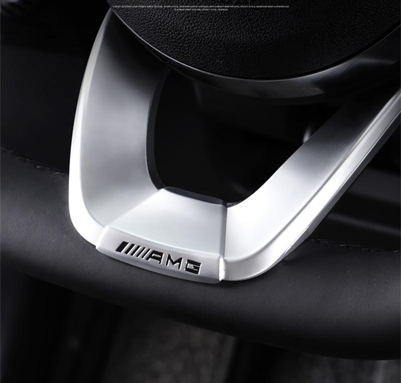 Car Emblem Badge Steering Wheel Decoration Trim Sticker For Mercedes Benz AMG W206 W204 W205 W212 W213 W221 W222 W223 W251 W464