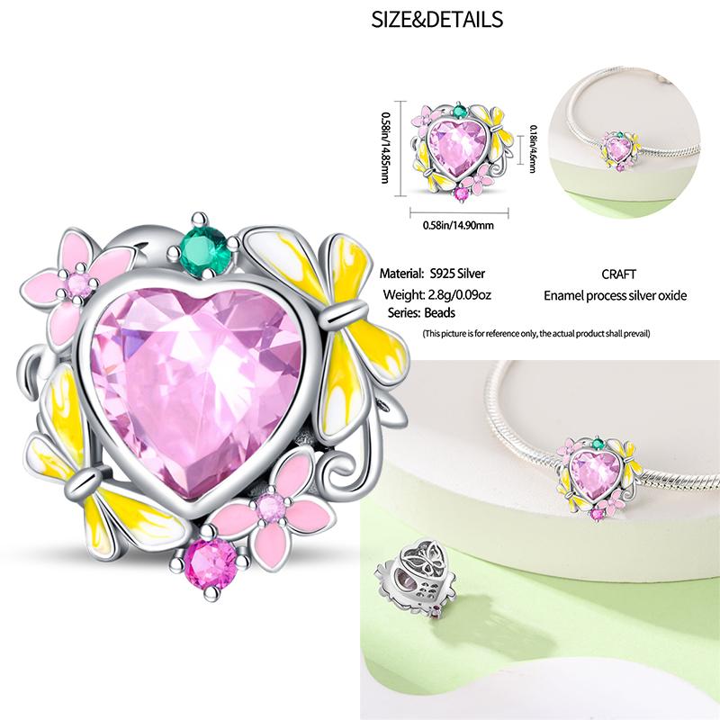 Copper Classic Purple Retro Heart Shape Lotus Angel Pattern Charms Beads Fit Necklace Bracelets Pendant Diy Jewelry