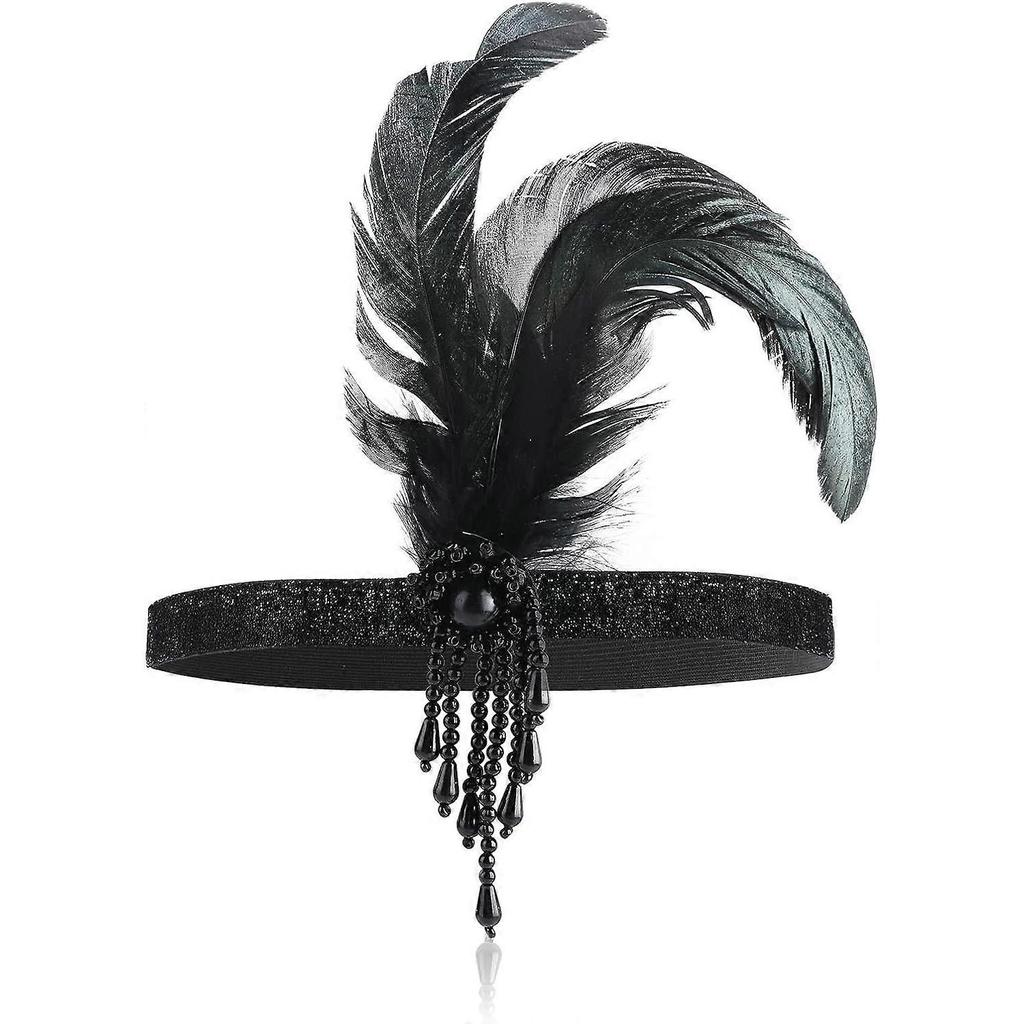 (Black Beads) 1920s 1920s Women Girls Theme Hair Accessories Bridal Wedding Party Gathering Headbands
