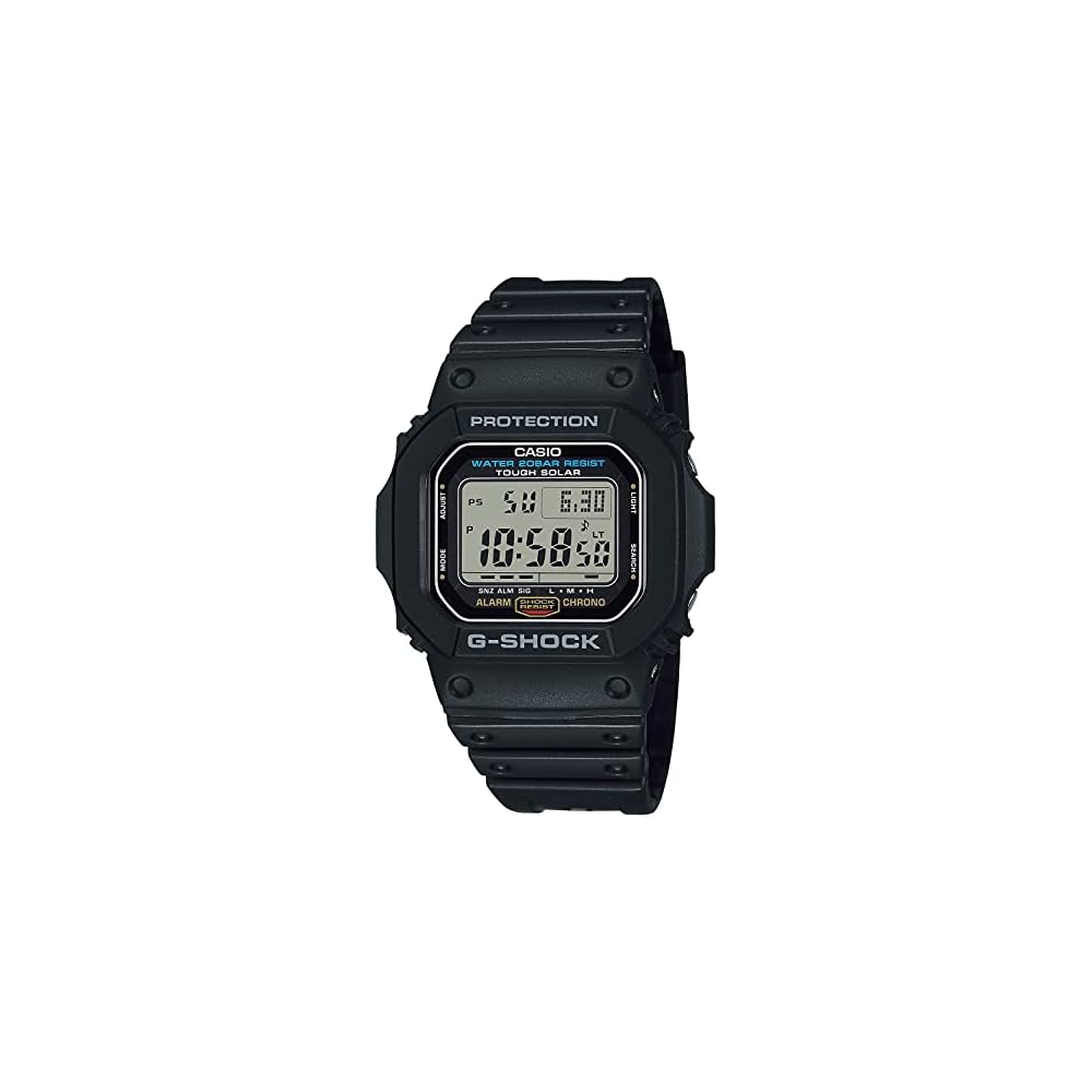 Мужские часы Casio G-Shock Tough Solar G-5600UE-1JF Черные Водонепроницаемость 200 м Цифровой дисплей