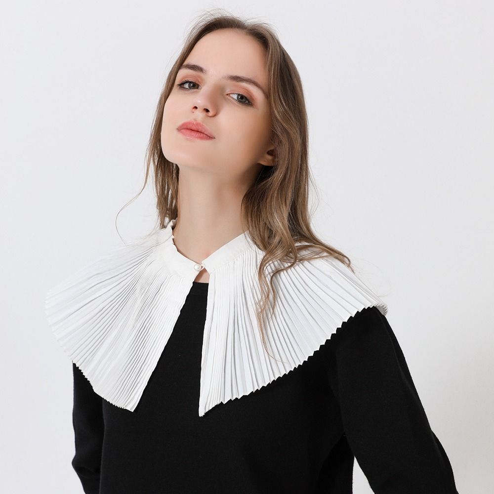 Black White Fake Collar Detachable Multi-functional Lace Neckline Fan Shaped Fake Shirt Collar Spring/Autumn/Winter Styles
