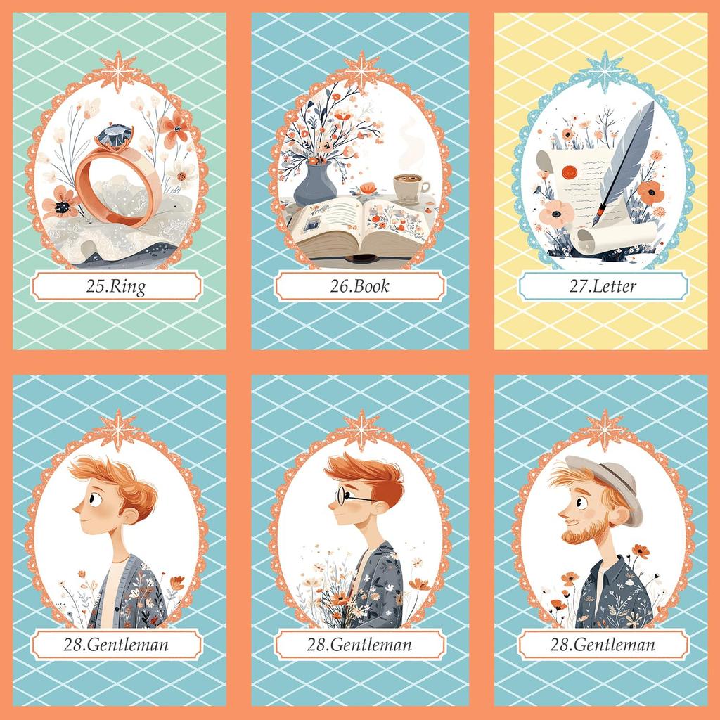 [Officially Imported, Limited Quantity] Healing Heart Lenormand | Lenormand Card Set of 49 [Includes Drawstring Pouch] with Japanese Keyword Cards