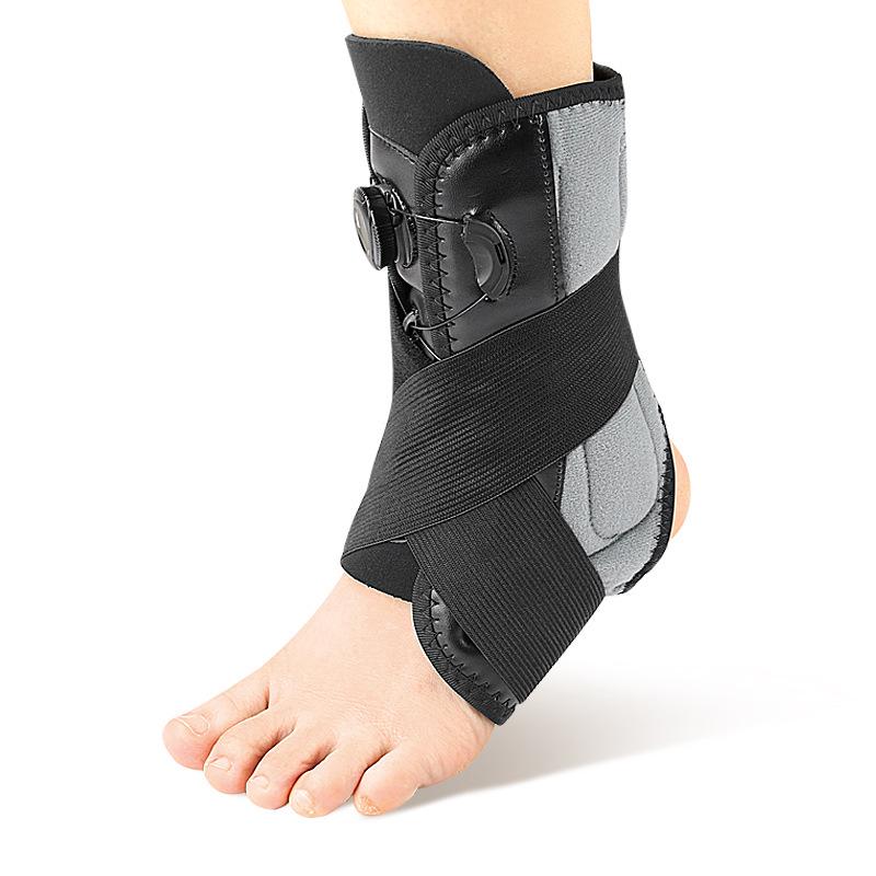 Adjustable Anti-Twist Ankle Support with Heel Protector and Spring Compression