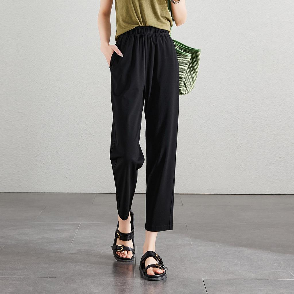 Comfortable and stretchy slim fit women's 2025 summer loose and versatile slimming casual pants with a sense of drape