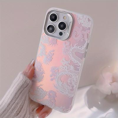Bunte schicke galvanisierte Handyhülle mit Drachenjahr für iPhone 15 14 11 12 13 Pro Max 15Plus 14Plus Mode Luxus-Gehäuseabdeckung
