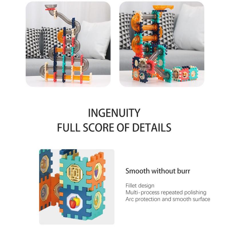 Iq Playground Plastic Slide Marble Run Building Blocks