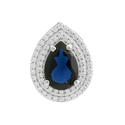 Silver Pendant with Nano Sapphire 2.221ct, Cubic Zirconias (2194965)