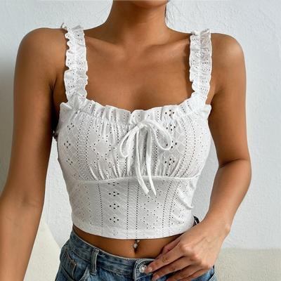 Elegantes Spitzen-Haltertop, Ein neues Frühlings- und Sommer-Top, rein und figurbetont