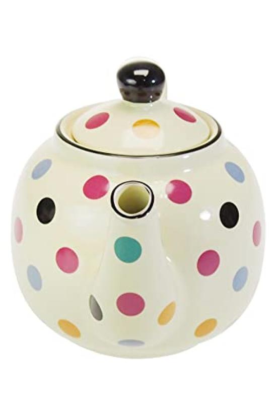 This 600ml teapot from the home of authentic British black tea is crafted in ivory dots and features a charming rounded shape and a fine-mesh